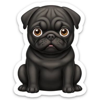 Black pug sticker
