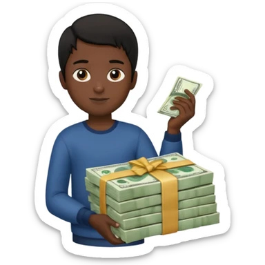 Has un chico con mucha plata en sus manos y que tenga pelo negro  sticker