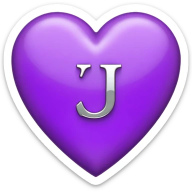 The Letter “j” inside a Purple Heart sticker