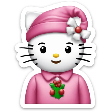 Pink hello kitty Christmas  sticker