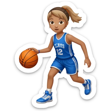 basketball playing girl sticker