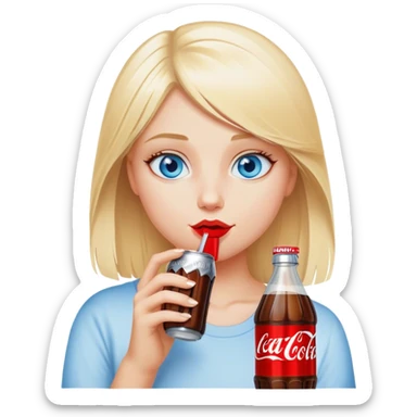 Blonde girl Diet Coke blue eyes sticker