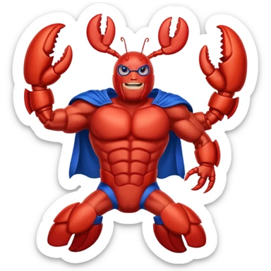 a lobster dressed as a superhero 🦞 sticker