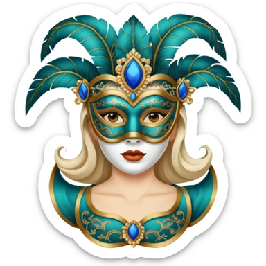 masked person venice bauta woman sticker