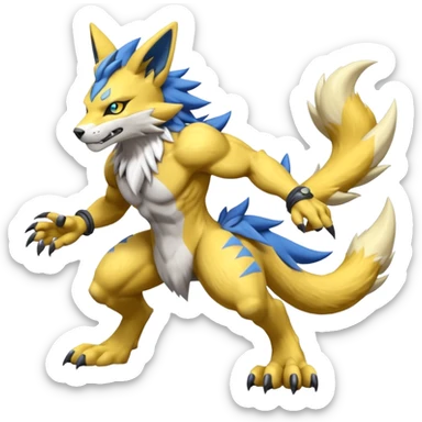 WereGarurumon-Zeraora-Renamon-fusion-hybrid-creature (full body sticker