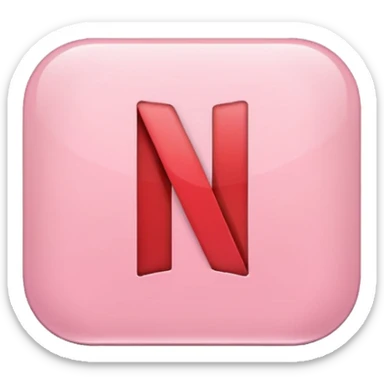 Netflix aesthetic "N" logo in pastel pink sticker