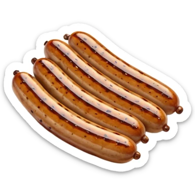 short romanian sausages with mustard sticker
