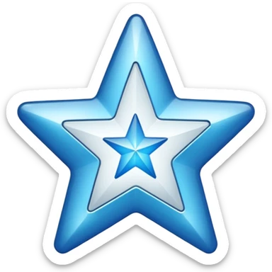 Create a verified badge a blue star with a white verified sign in middle sticker