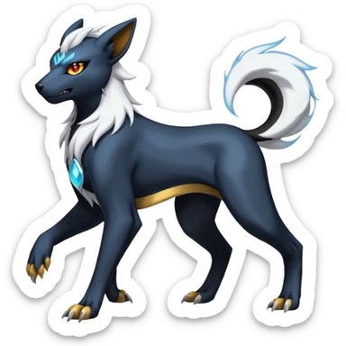 Manectric-Absol-Houndoom-Luxray-Bobcat-Fakémon-fusion-animal-creature, full body  sticker