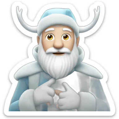 Father Frost with the hands taking sign of the Horns sticker