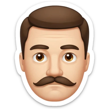  sad 35 years old father with mustache  sticker