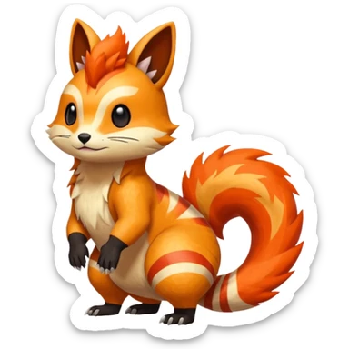 Volcanic Quilava-Furret-Linoone-fusion (full body) sticker