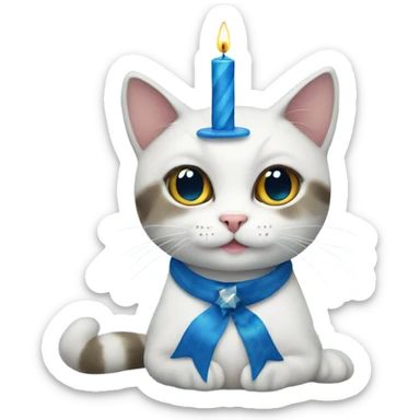 Hanukkah cute cat sticker
