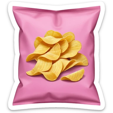 Pink bag of potato chips sticker