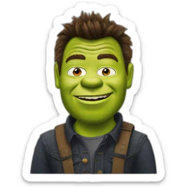 Shrek as rick astley sticker
