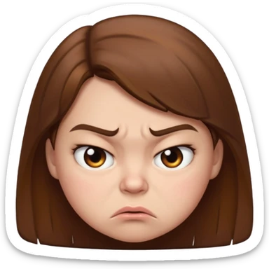 Angry pouty face with puffed up cheeks sticker