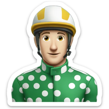 paul townend jockey dark green polka dot sticker