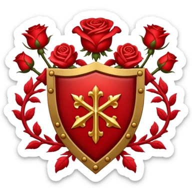brasão medieval rosa de sangue vermelha sticker