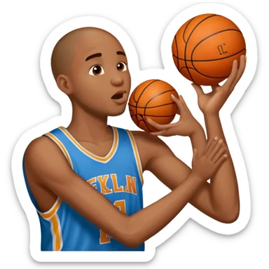 Fais un emoji qui est la célébration d’un joueur qui a un doigt sur sa tempe et un autre doigt de son autre main sur sa bouche qui fait chut  sticker