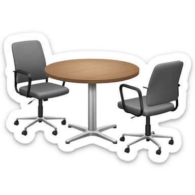 table and three office chairs sticker
