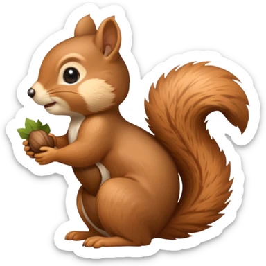 A cute little squirrel, full body, standing in side view. sticker