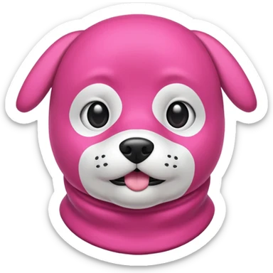 Pink Balaclava Dog sticker