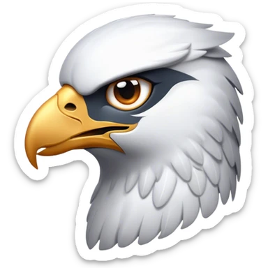 Cinematic Noble Falcon Portrait Emoji, Poised and majestic, with a streamlined, muscular build, a sharply hooked beak, and intense, piercing eyes that exude focus and speed, Simplified yet sharp and sophisticated features, highly detailed, glowing with a soft, amber radiance, high shine, intelligent and commanding, stylized with an air of aerial authority, focused and swift, soft glowing outline, capturing the essence of a watchful and confident falcon that appears ready to soar out of the screen with effortless power! sticker