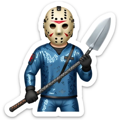Jason Voorhees with slate sequin outfit  sticker