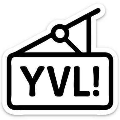 YVL sign with Playboi Carti influence, modern icon style, bold lines, minimal color, clean and recognizable, suitable for branding sticker