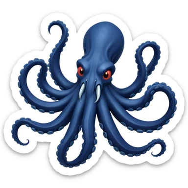 Create a single emoji of a Kraken in full body, shown at a slight side angle in a natural, characteristic pose. stylized like an emoji, but clearly recognizable.  sticker