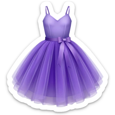 cinematic-realistic-purple-tutu,-layers-of-fine,-soft-tulle-forming-a-voluminous-and-airy-skirt,-delicate-folds-catching-the-light,-slightly-frayed-edges-adding-authenticity,-glowing-softly-with-a-warm-and-ethereal-elegance sticker
