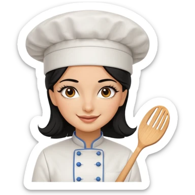 Create a persian girl, black hair, Middle Eastern with lashes  chef🧑‍🍳 emoji, barbie vibes tan skin black long hair with long lashes BADDIE VIBES long black hair and tanned skin dark brown eyes and longer baddie lashes sticker