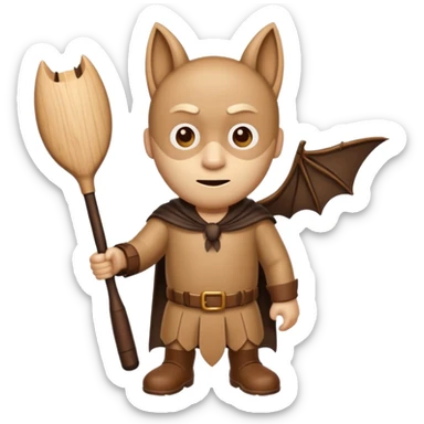 A wooden guy with a bat name tung tung tung sahur sticker