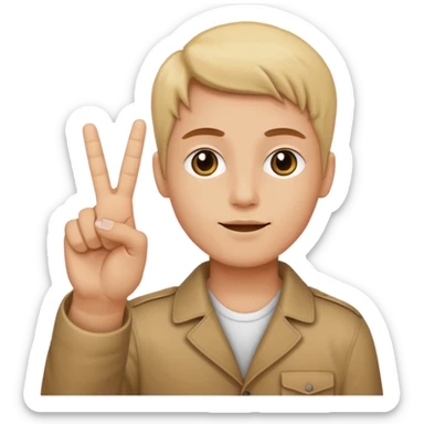 Deux signes peace avec main a l'horizontal avec index de la main droite qui touche le majeur de la main gauche sticker