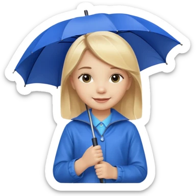 Loutre fille mignonne qui porte un parapluie dans sa main gauche  sticker