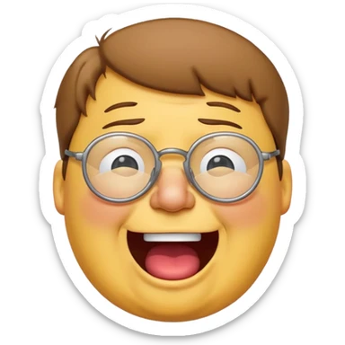 peter griffin with glasses as a laughing crying emoji sticker