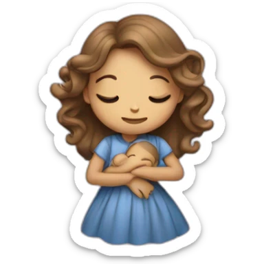 Fille qui fait un calin a un amster sticker