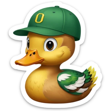 Puddles the duck university of oregon sticker