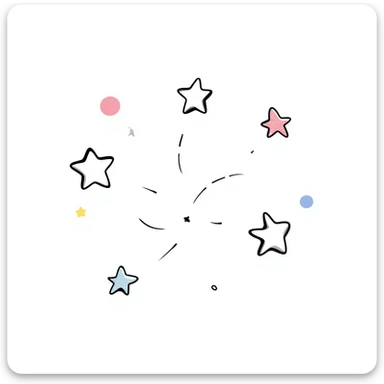 glittery sparkling stars in various sizes in pastel colors dd9fb0 ffc6d3 a3bfc9 c4bee2 f1b091, hand-drawn doodle style sticker