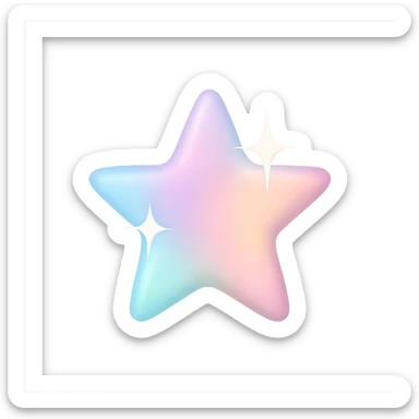 tiny star with a pastel gradient, glamorous and stylish, no background sticker