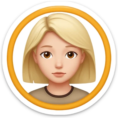 une personne joli de face dans un rond  sticker