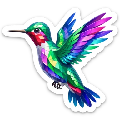 hummingbird with sparks sticker