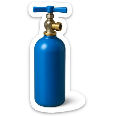 blue pressurized can, unlabeled, associated with nitrous oxide sticker