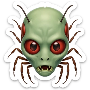 Zombie ant man face  sticker