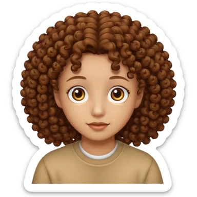 Nano con capelli ricci marroni, occhi marroni sticker