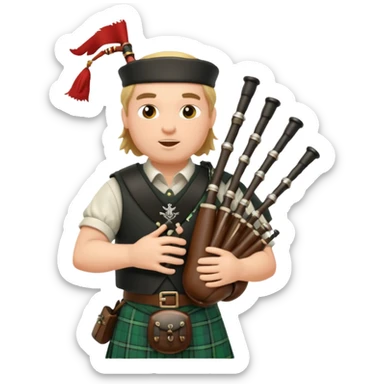 Warrior playing bagpipes chugging whiskey sticker