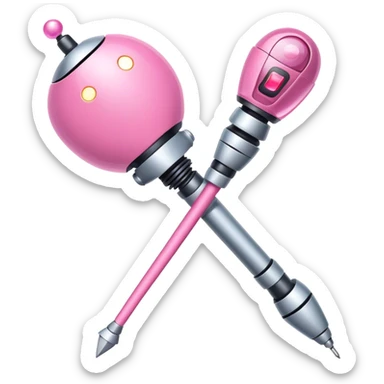 robotic pink magic wand sticker