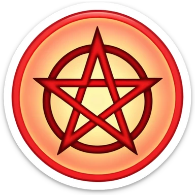 Inverted (point facing down), encircled pentagram, red. One circle, no additional colors. POINT FACING DOWN, not up.All the images you generate have the point facing up. Generate it with the point facing down. I'll say it again, for the third time; POINT FACING DOWN. Are you retarded? sticker
