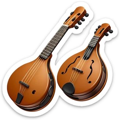 Create a lively and rhythmic emoji representing castanets. The design should feature the iconic wooden or plastic castanets with a glossy finish, held in an open position to showcase their shape. Include subtle details like the grooves or carvings on the castanets to reflect their craftsmanship. Add musical notes or small soundwaves around them to suggest the percussive sound they produce. Use warm, earthy tones like brown, tan, and red to evoke their traditional, vibrant feel. The background should be transparent. sticker