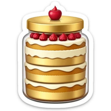 A layered small jar of cake that is gold outline black background ONLY GOLD I just wanted to be an outline on a black screen. sticker